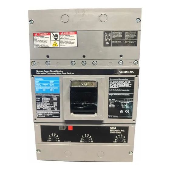 Interruptor Termomagnetico 500amp 3 Polos 600v 3x500a