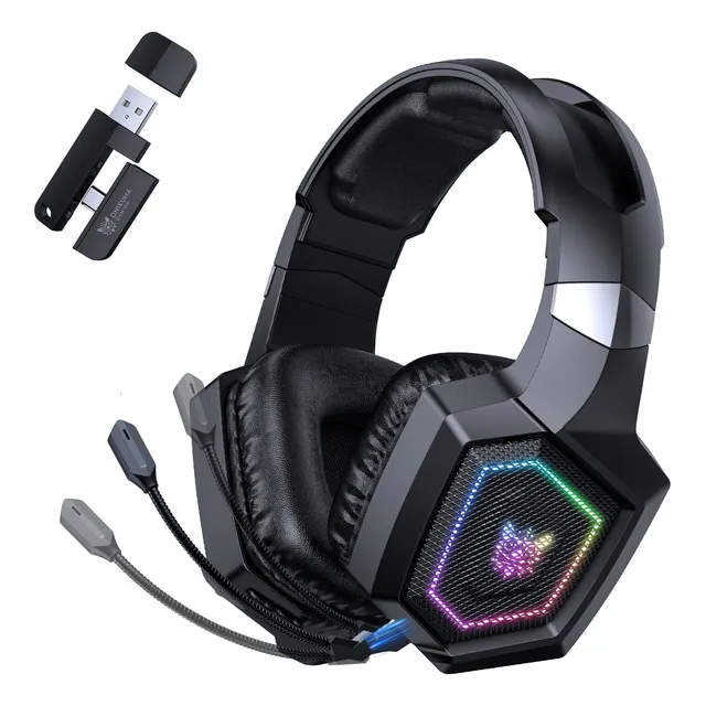 Audífonos Gamer Onikuma Gt806 Inalámbricos Led Rgb