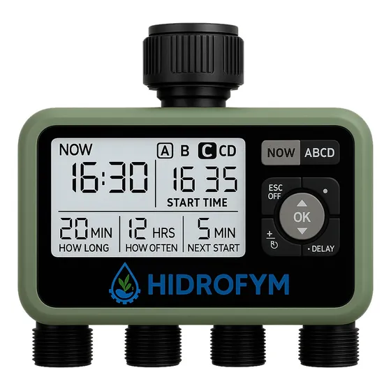 Fym Programador De Riego 4 Canillas Automático
