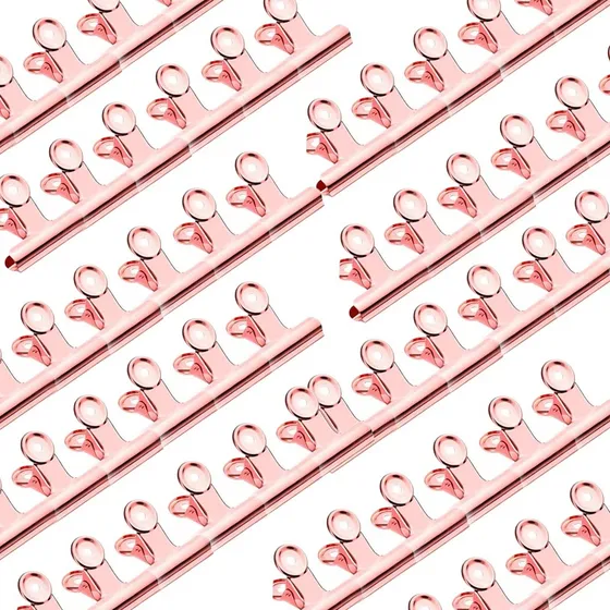 72 Presilhas Curvatura C Grampo Unhas Rose 31mm 1 Caixa