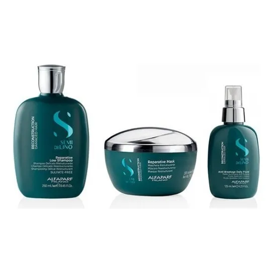 Shampoo+mascarilla+fluido Alfaparf Reconstruction Semi De Lino