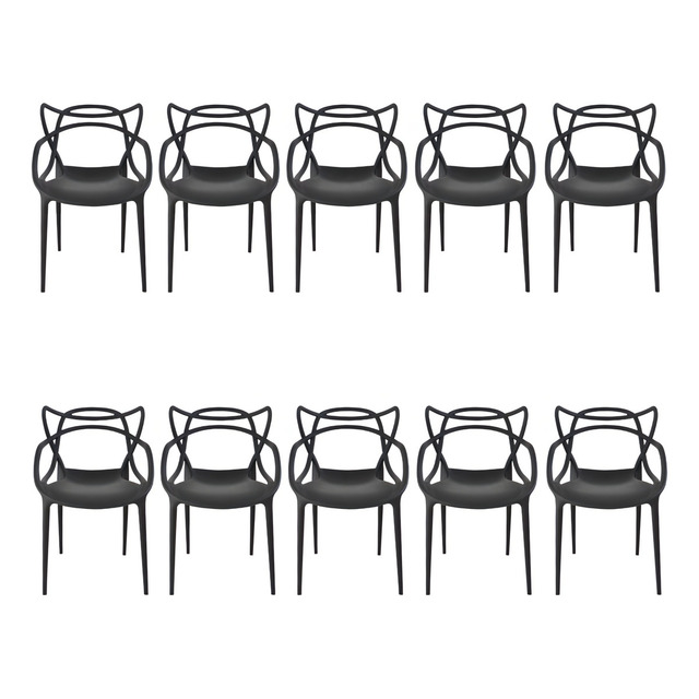 Cadeira De Jantar Top Chairs Allegra Estrutura De Cor Preto Y Assento Negro X 10 Unidades Cadeira De Jantar Top Chairs Allegra Estrutura De Cor Preto Y Assento Negro X 10 Unidades