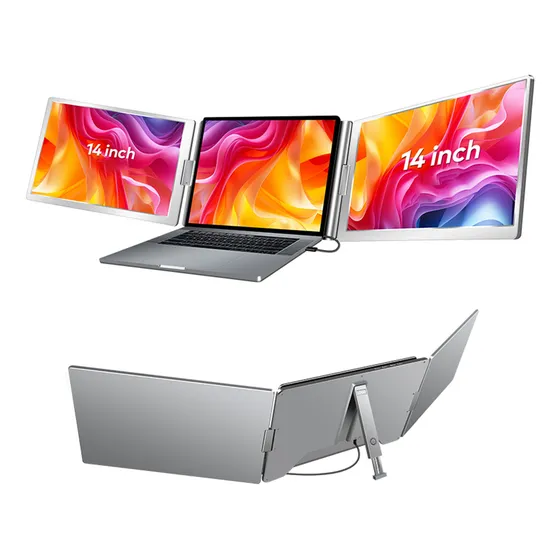Monitor Triplo Para Laptop, Extensor De Tela De 14  1080p Fh