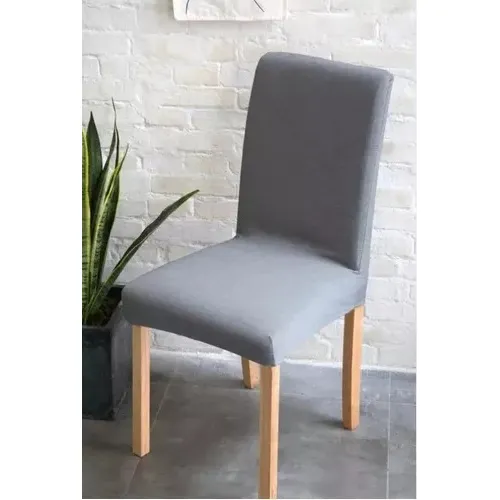 Funda De Silla Para Comedor Liso Spandex Color Gris Liso *1