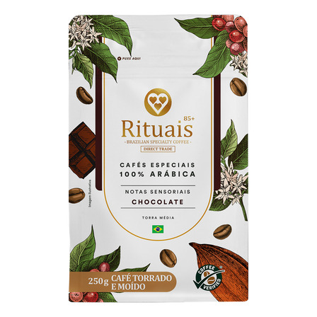 Café Torrado E Moído Rituais Chocolate 3corações Pacote 250g Café Torrado E Moído Rituais Chocolate 3corações Pacote 250g