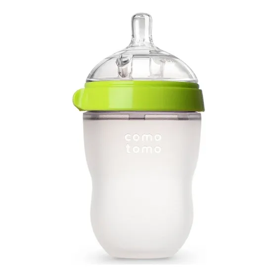 Mamadeira Baby Bottle Comotomo Verde 250ml Silicone +3m