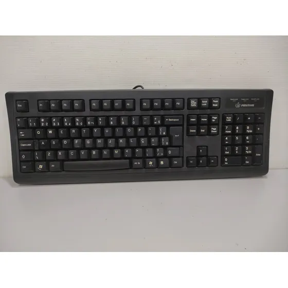 Teclado Antigo Positivo Ps2 Mini Din Retro Pc Computador Ktc