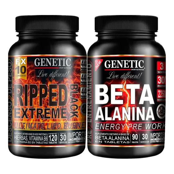 Quemador Grasas Definitivo Ripped Black Beta Alanina Genetic