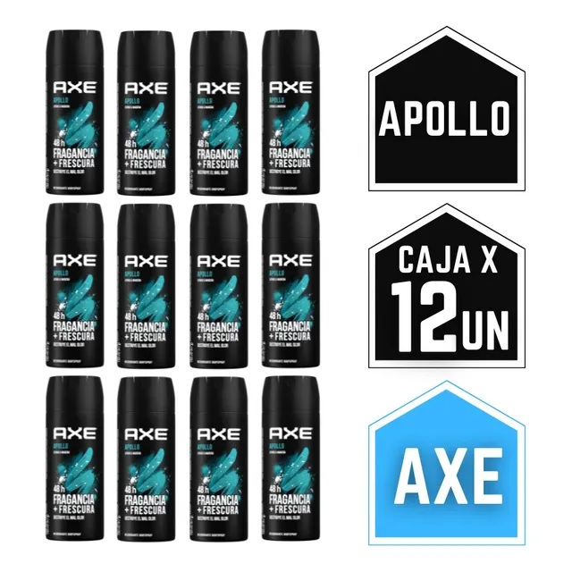Desodorante Axe Fragancia Apollo Sin Irritación Pack X12