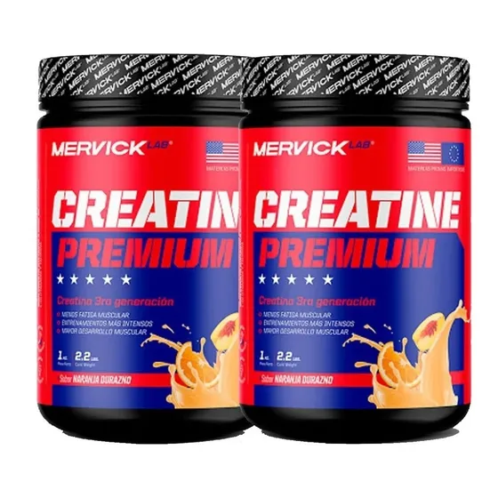 2 Creatina Premium 1kg Mervick Lab Con Glutamina Y Taurina