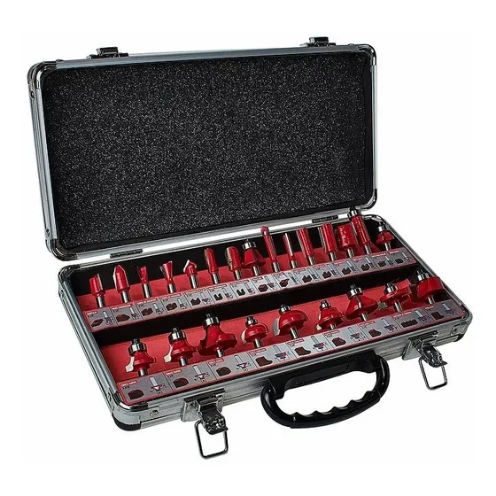 Kit 24 Fresas 6,35mm 1/4'' Fresadora Tupi Set Router Maletin
