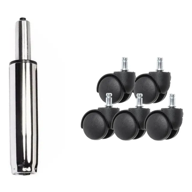 Ruedas Para Sillas + Piston De Gas Kit De Reparacion Negro Mesh