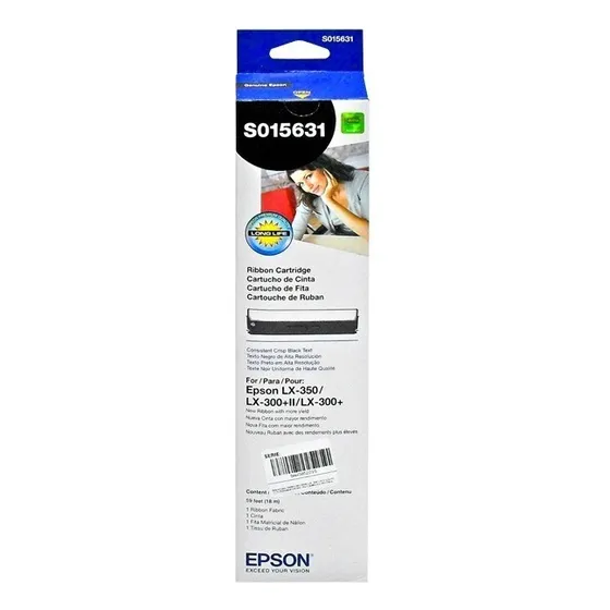 Cartucho De Cinta Epson S015631, Negro,para Impresora Lx-350