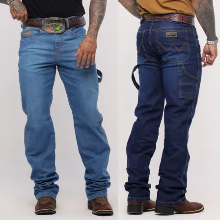 Kit 2 Calça Country Muladeira Carpinteira  Masculina Rodeio