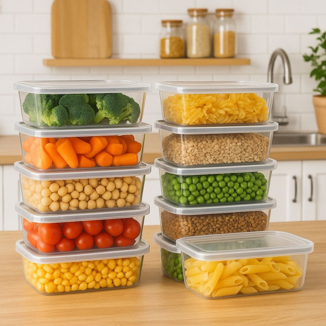 Kit 10 Potes 500ml Bpa Free Freezer Microondas Reutilizável Transparente