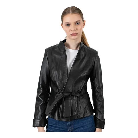 Campera Mujer Cuero Oveja Briganti Abrigo Gina Premium Dama