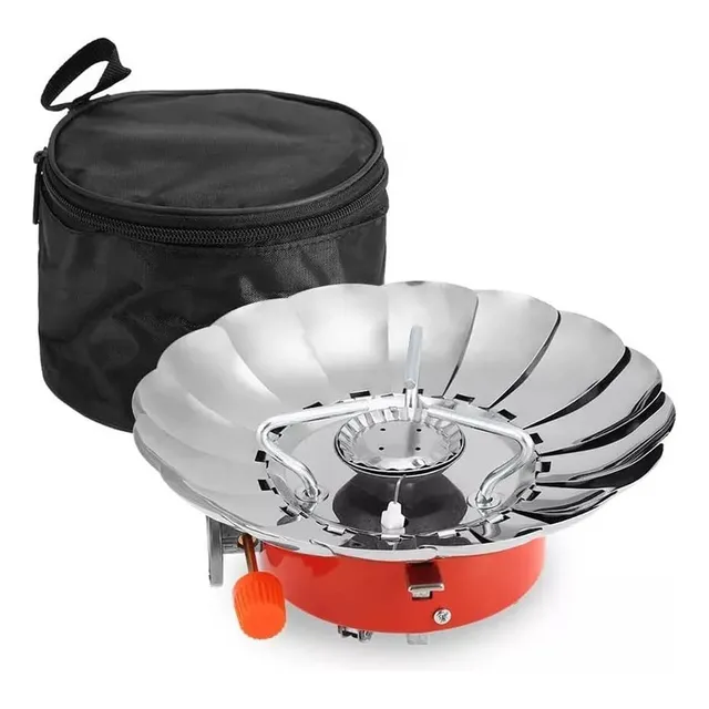 Anafe Portátil Plegable Rompe Viento Camping A Gas Butano
