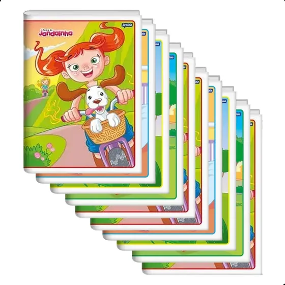 Kit 10 Cadernos Brochurão Universitário Capa Flexível 80 Fls Cor Brochurão Desenho
