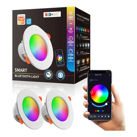 Lampara Luz Led De Techo Bluetooth Inteligente 10w 2pcs