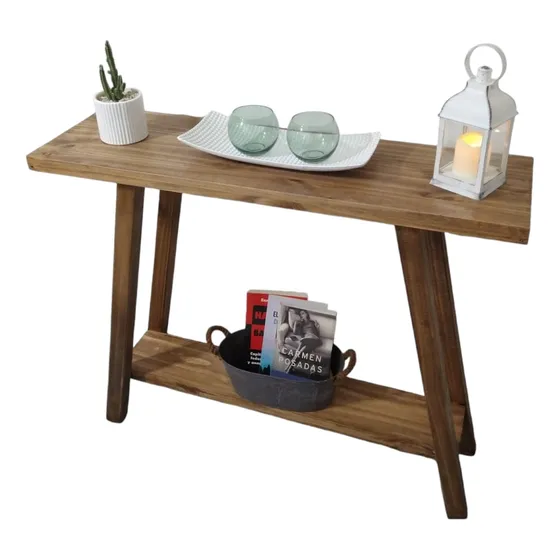 Mesa De Arrime Recibidor Pino  Encerado 120x79x30 