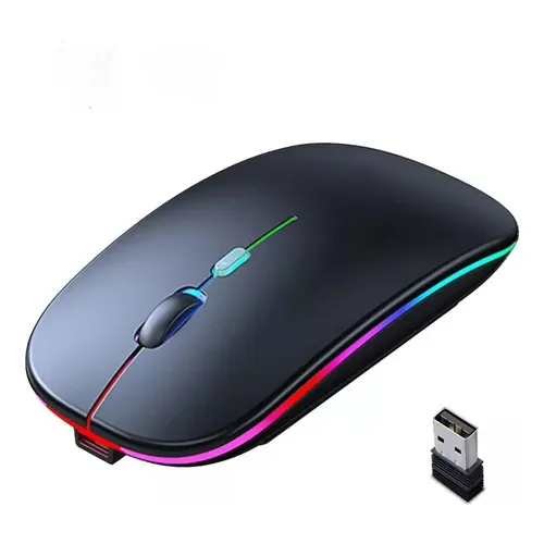 Mouse Sem Fio Recarregável Verde SB-S13 Óptico RGB Ergonômico 4000
