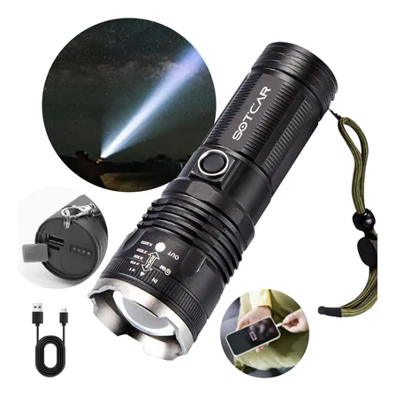 Lanterna Tática Sabre De Luz Mais Forte Do Mundo Led Militar Preto