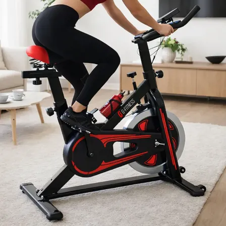 Bicicleta Fija Residencial - Tj-1723 - Disco Inercia 5kg - Resistencia Mecanica 120 kg Manubrio Ajustable Asiento 5 Niveles Ruedas