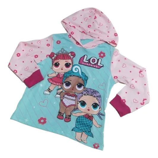 Sweter Con Capucha Lol Rosa Niña 