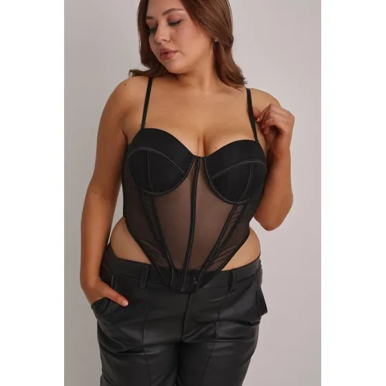 Top Corset Importado Naif Mujer Negro Monik Xxl