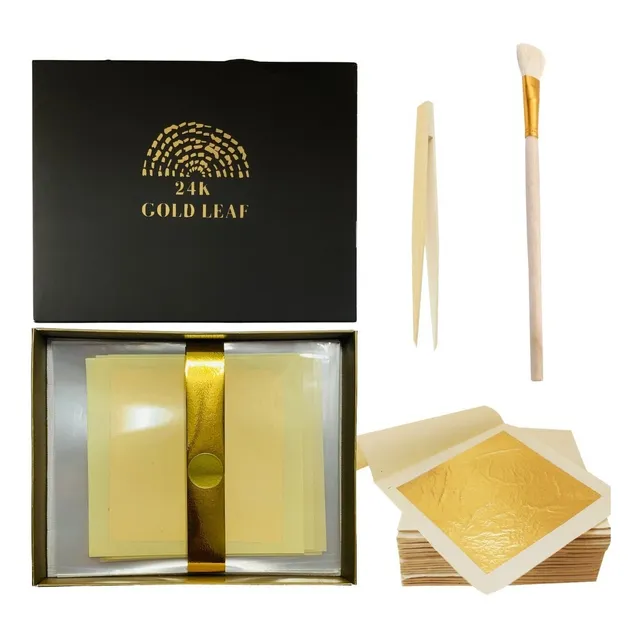 10x10cm. Láminas Oro Genuino 24k Comestible Belleza Big 10pz
