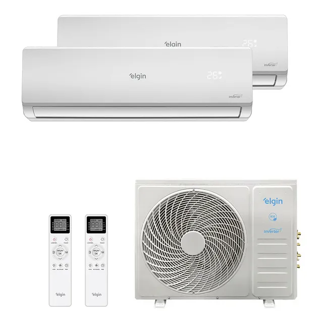 Ar Cond Bisplit Elgin Inverter 18k (hw 9k + Hw 9k) Qef 220v