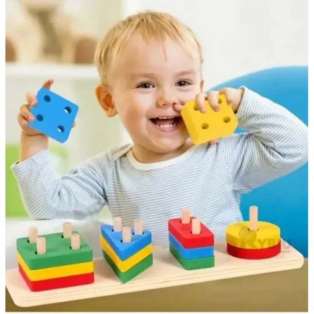 Juego Didáctico Figuras Geometricas De Madera Educativo