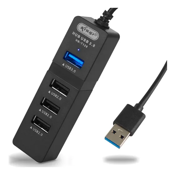 Hub régua USB 3.0 de 4 portas alta velocidade e compatibilidade ampla Knup