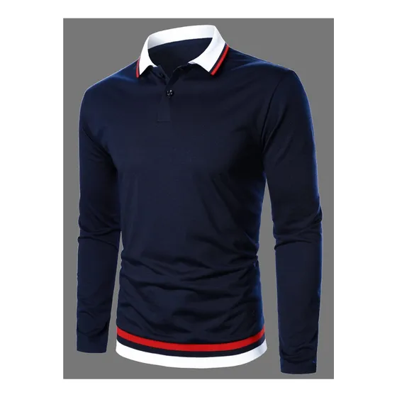 Manfinity Homme Camisa Polo Manga Larga