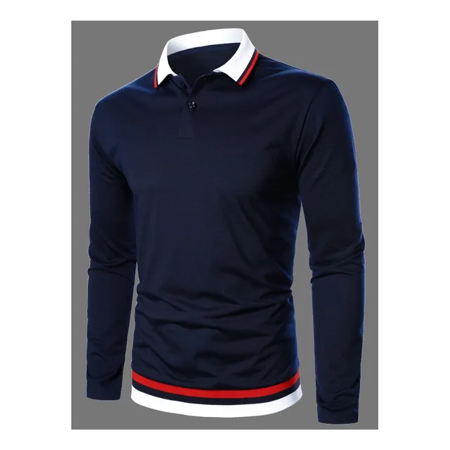 Manfinity Homme Camisa Polo Manga Larga