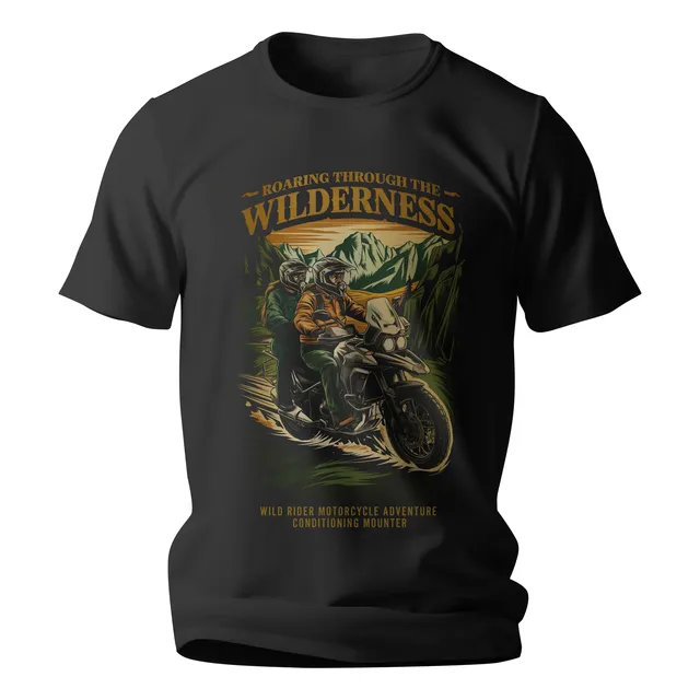 Remera Moto Adventure Estampada - Algodon 100 % Premium 24/1