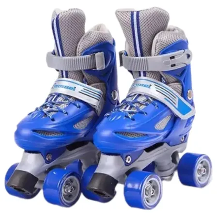 Patines 4 Ruedas Ajustable + Set De Protección  Con Casco