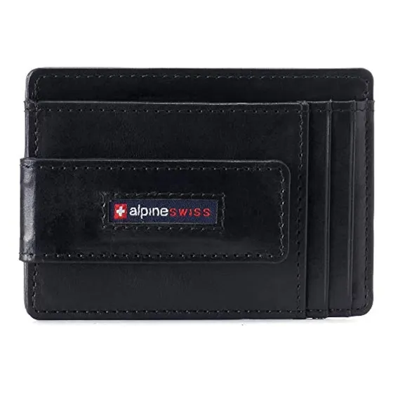 Alpine Swiss Harper - Cartera De Piel Minimalista