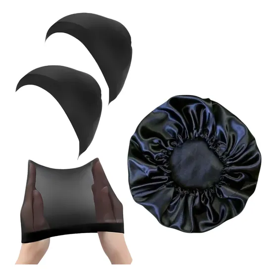 Kit 2 Toucas De Nero + 1 Touca De Cetim Antifrizz Day After