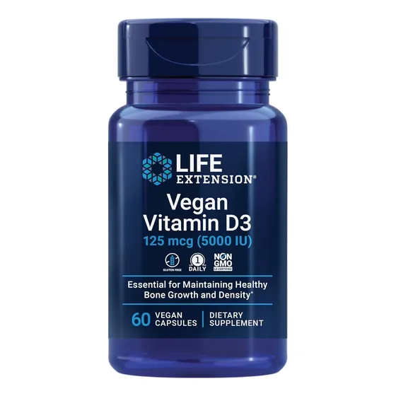 Suplemento Vitamina D3 Vegana  60 Capsulas Life Extension