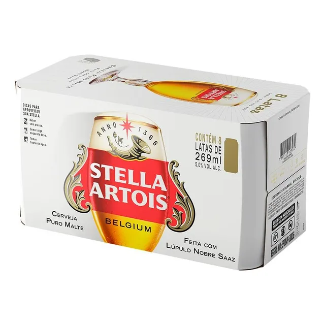 Cerveja Puro Malte Lata 8 Unidades 269ml Stella Artois