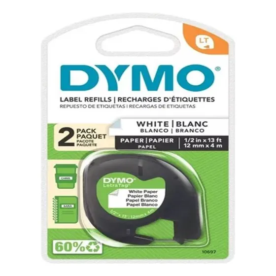  Dymo® Letratag Papel Blanco (2 Rollos De Cinta)