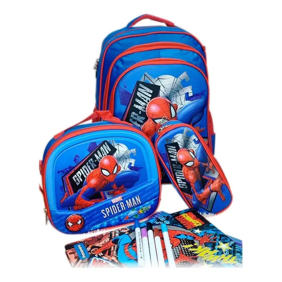 Kit X3 Maleta + Lonchera + Cartuchera Personaje 3d Niño Gran