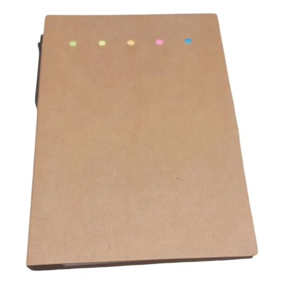 Cuaderno Libreta Anotador Post It De Colores Eco Bolígrafo