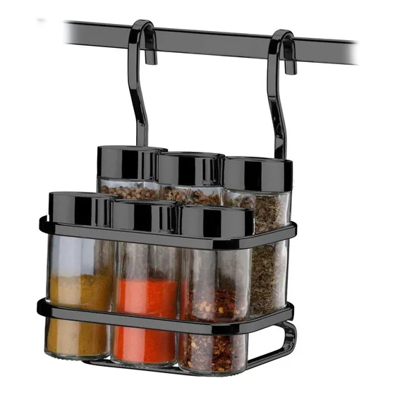 Suporte Porta Temperos 6 Condimentos Cozinha P/ Pendurar