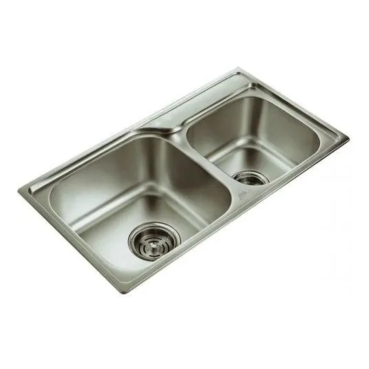 Fregadero Lavaplatos Acero Inoxidable Trevi 2 Tinas Bm