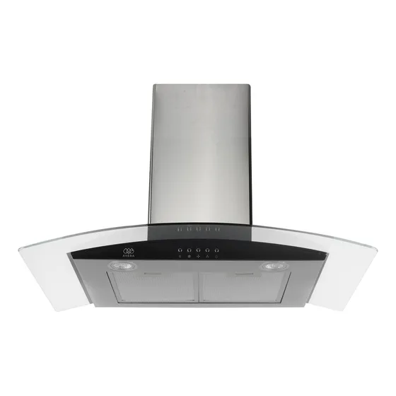 Avera Campana De Cocina 76cm Para Pared, Acero Inoxidable Y Vidrio Templado, Extractora, 3 Velocidades De Succión, Iluminacion Led, Filtros Metalicos Lavables Y Carbon Activado Incluidos, Cev60c