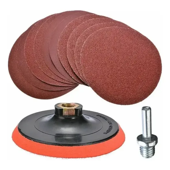 70pcs Lija 5pulgadas Pulir + Taladro + Kit Disco Base Velcro 70
