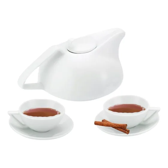 Set De Tazas Té Y Tetera De Cerámica