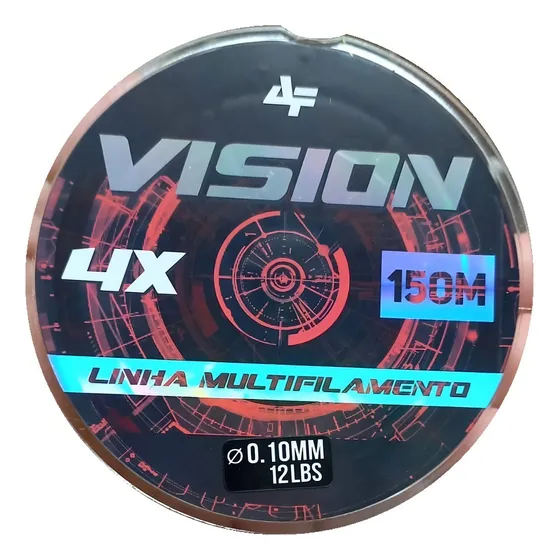 Linha De Multifilamento P/ Pesca 0,10mm - Multi Filamento Cor Amarelo - Vision 4x - 0,10mm
